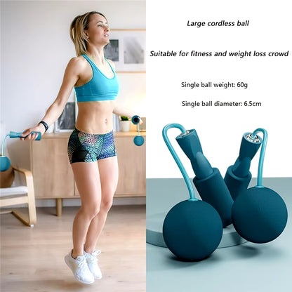 Elevate Your Fitness Routine with the Cordless Jump Rope Featuring Heavy Balls - Perfect for Home Workouts and Bodybuilding!