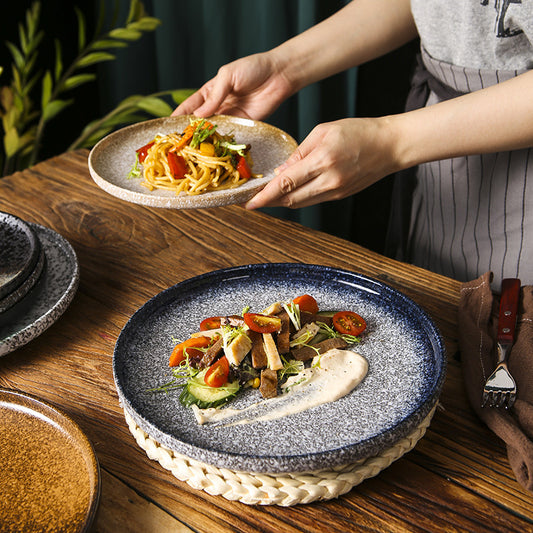 Japanese Tableware Net Red Ins High Level Sense Ceremony Steak Plate Home Light Luxury Breakfast Plate Western Plate