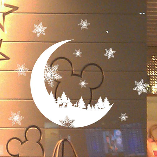 Window Glass PVC Wall Sticker Snow Moon