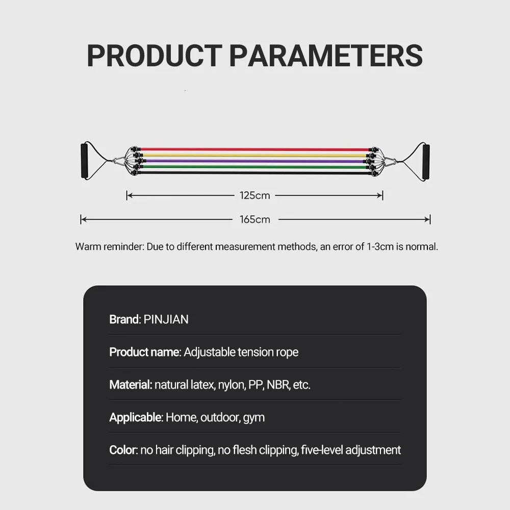 Bodybuilding Resistance Bands Set Multi-Function Tensioner Suit Muscle Training Belt Elastic Bands Portable Fitness Equipment