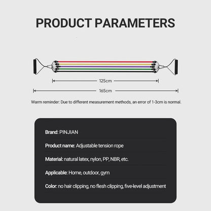 Bodybuilding Resistance Bands Set Multi-Function Tensioner Suit Muscle Training Belt Elastic Bands Portable Fitness Equipment